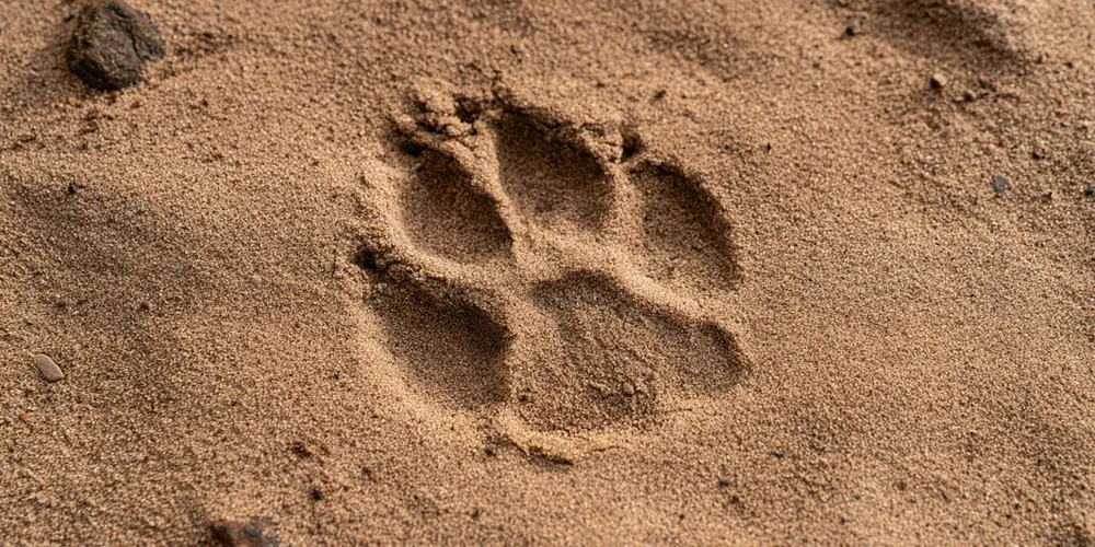 砂に残った犬の足跡